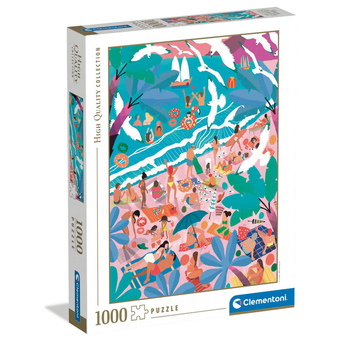 Puzzle Clementoni de 1000 piezas con una colorida escena de playa