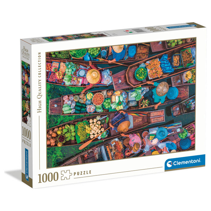 Puzzle Clementoni de 1000 piezas con mercado flotante tailandés