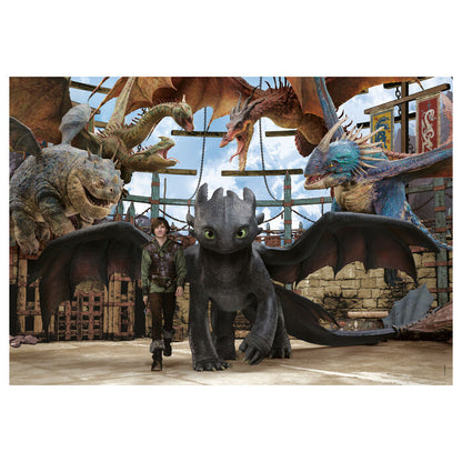 Puzzle Clementoni de Cómo entrenar a tu dragón con varios dragones y personajes - 2