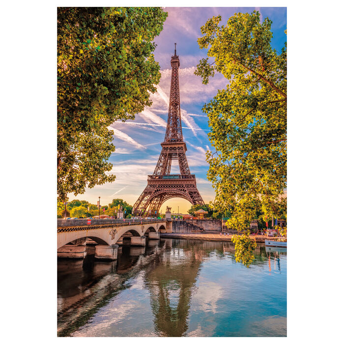 Puzzle Clementoni de 500 piezas con la Torre Eiffel junto al Sena - 2