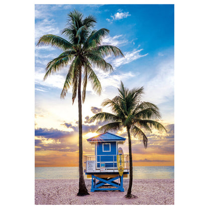 Puzzle Clementoni de 500 piezas con playa de Miami al atardecer - 2