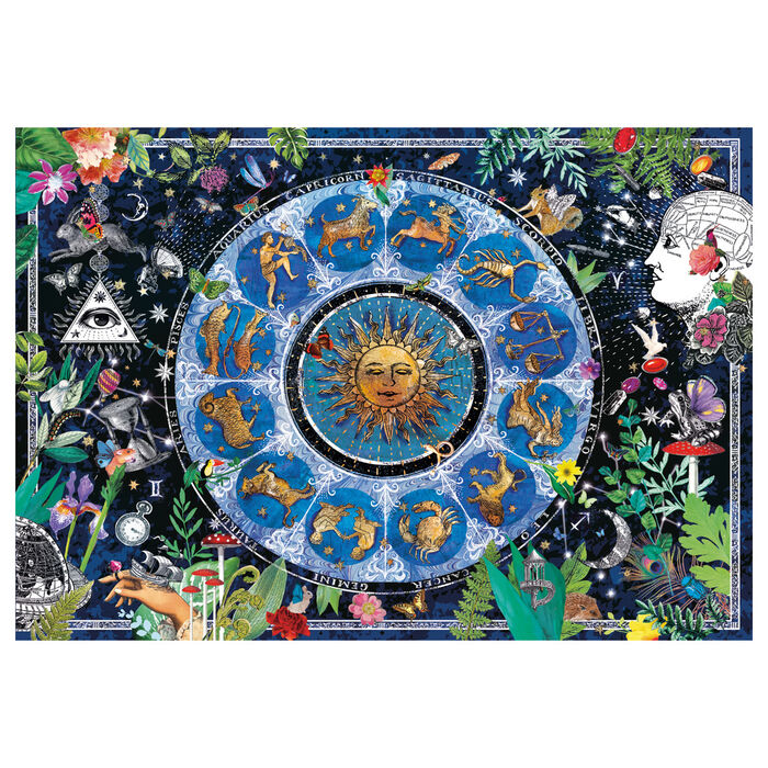 Puzzle Clementoni de 1000 piezas con carta astrológica y signos del zodiaco - 2