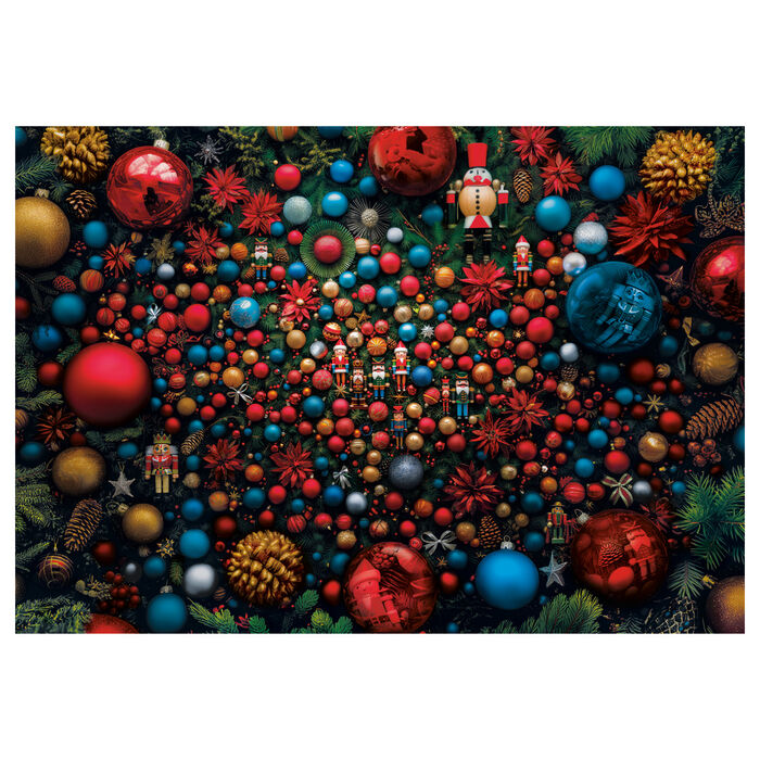 Puzzle Clementoni Navidad de 1000 piezas con adornos y cascanueces - 2