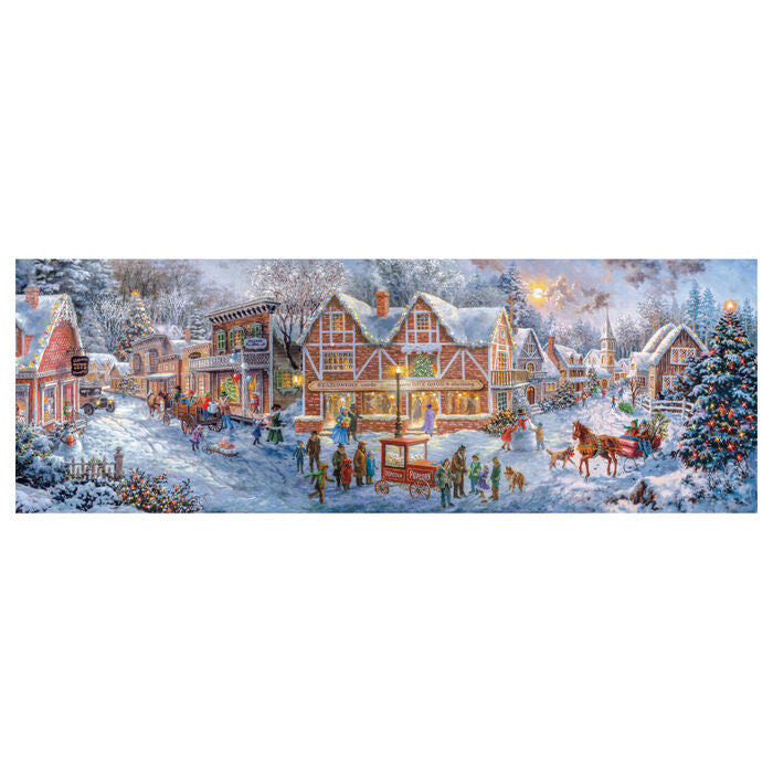 Puzzle Panorama Clementoni de Navidad con pueblo nevado - 2
