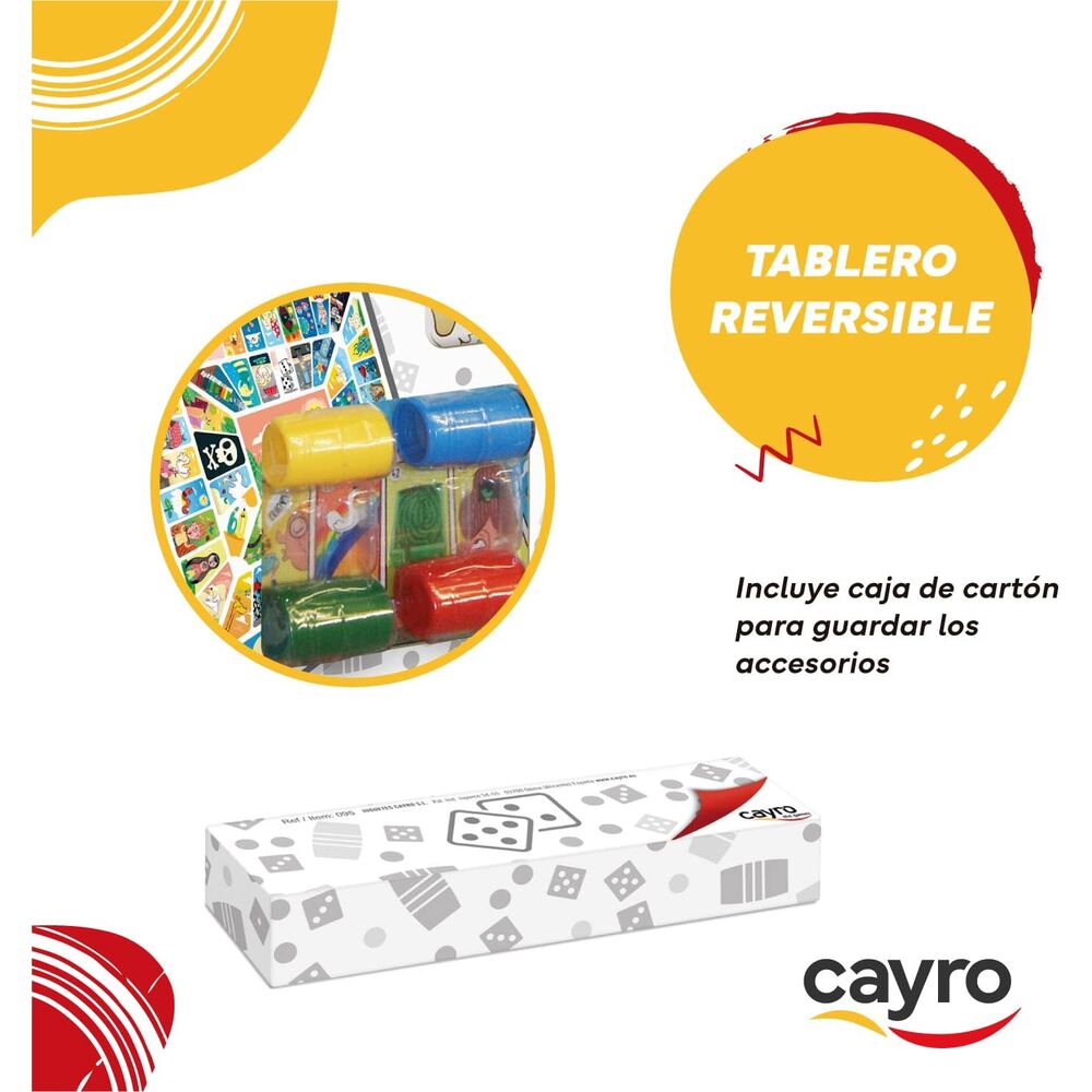 Juego de Parchís y Oca CAYRO 2 en 1 con tablero de madera y accesorios - 3