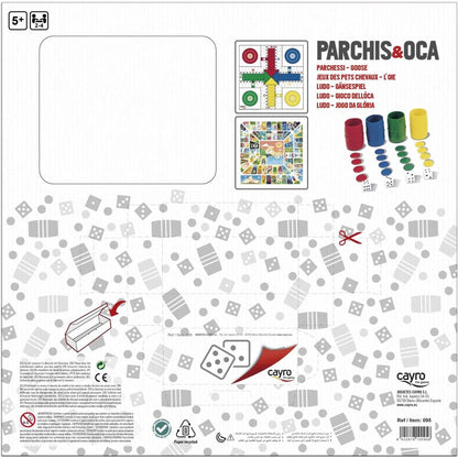 Juego de Parchís y Oca CAYRO 2 en 1 con tablero de madera y accesorios - 2