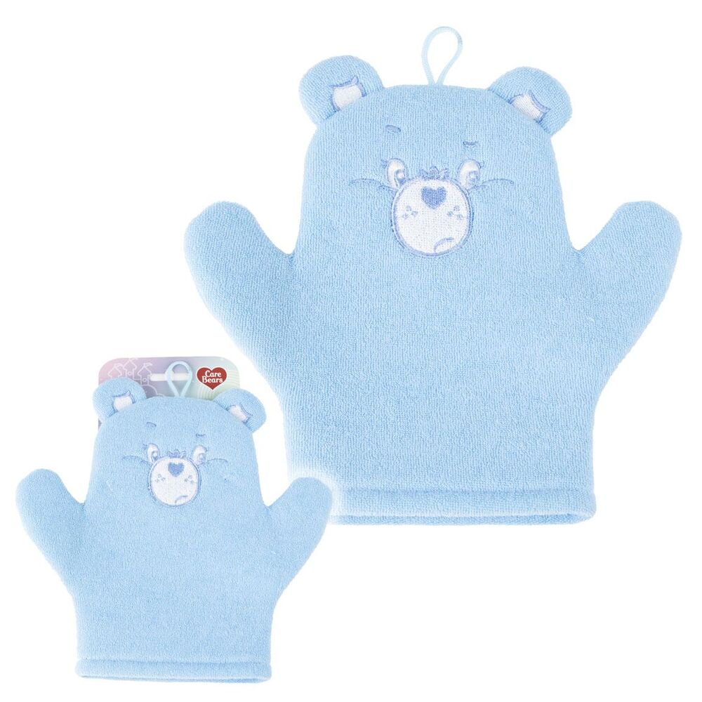 Guante de baño azul con diseño de Osos Amorosos