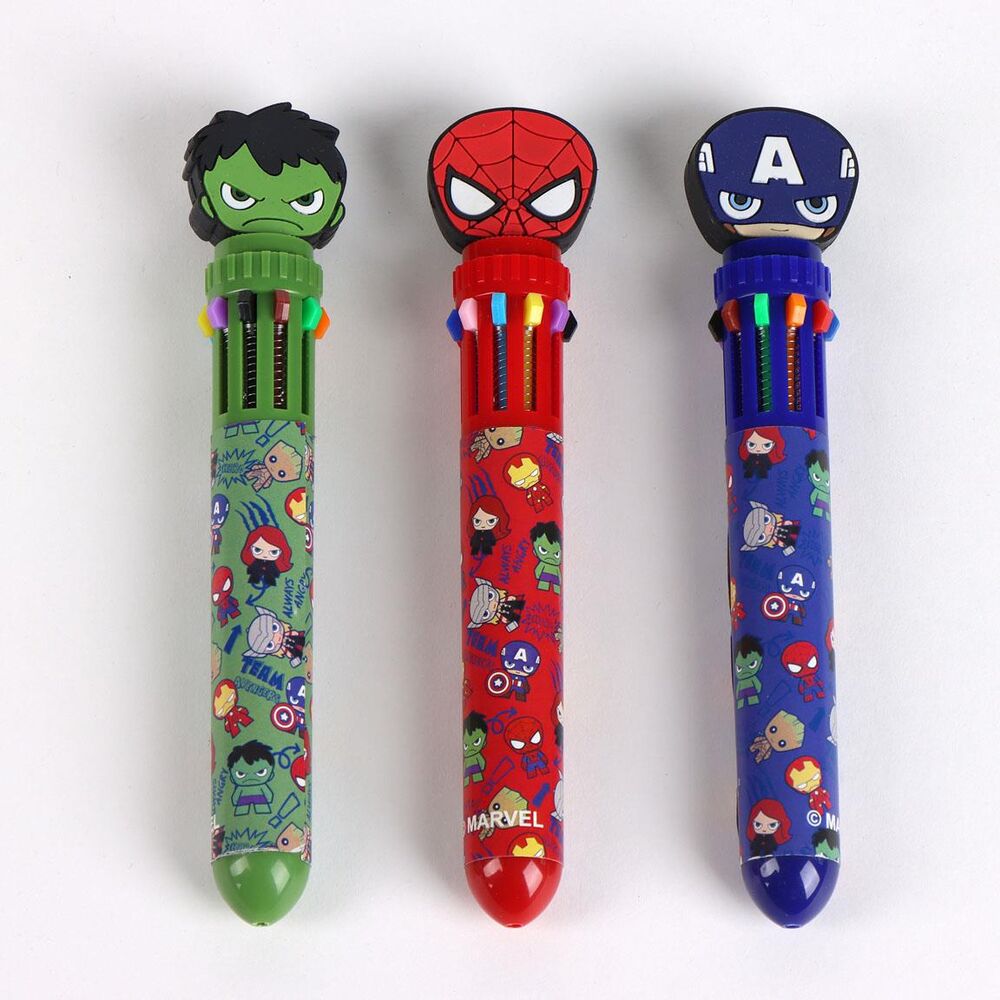 Bolígrafo Marvel de 10 colores con diseños de Spider-Man, Hulk y Capitán América - 5