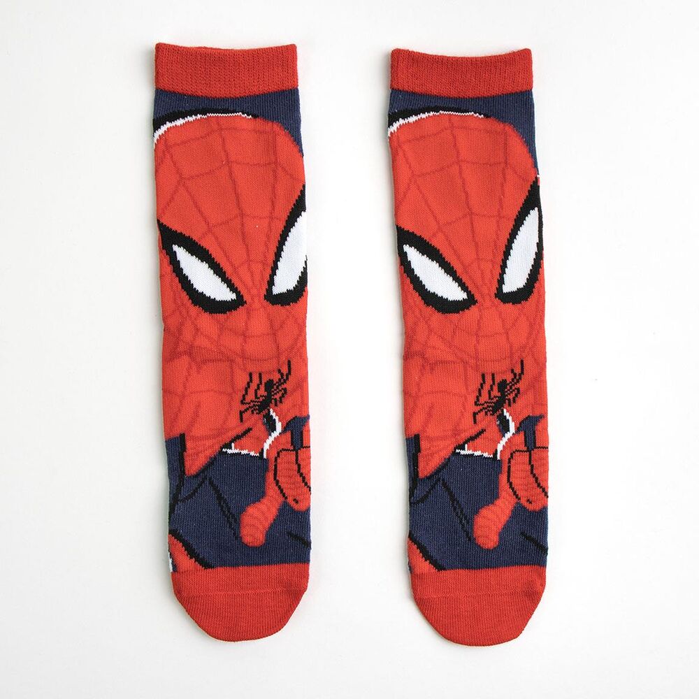 Set de tres pares de calcetines Spider-Man Marvel con diseños rojos y azules - 5