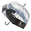 Paraguas transparente Wednesday de 60 cm con estampado negro