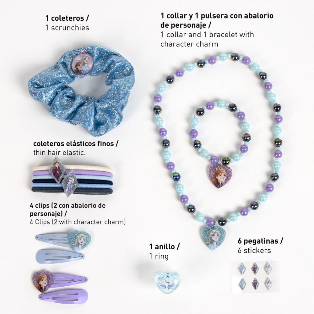 Set de 12 accesorios para el cabello Frozen Disney con diseños de Anna y Elsa - 4