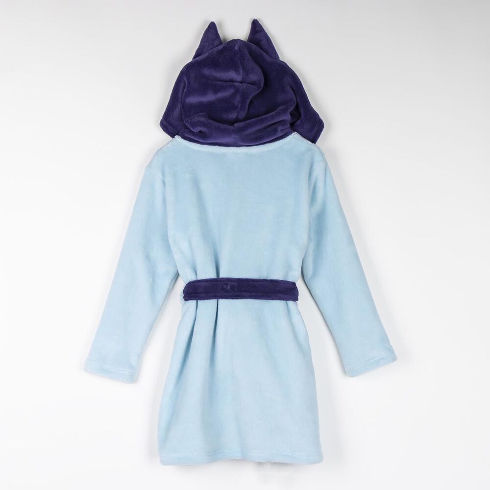 Bata infantil Bluey azul claro con capucha y cinturón - 2