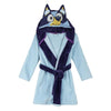 Bata infantil Bluey azul claro con capucha y cinturón