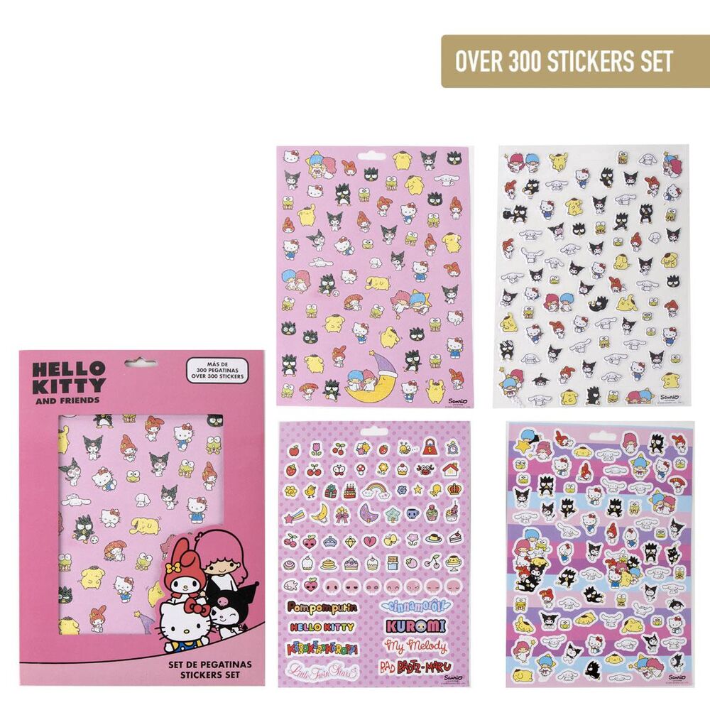 Set de más de 300 pegatinas de Hello Kitty y sus amigos