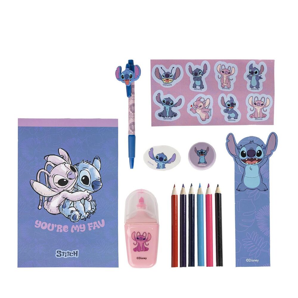 Set de papelería artística Stitch Disney con libreta, lápices y accesorios - 4