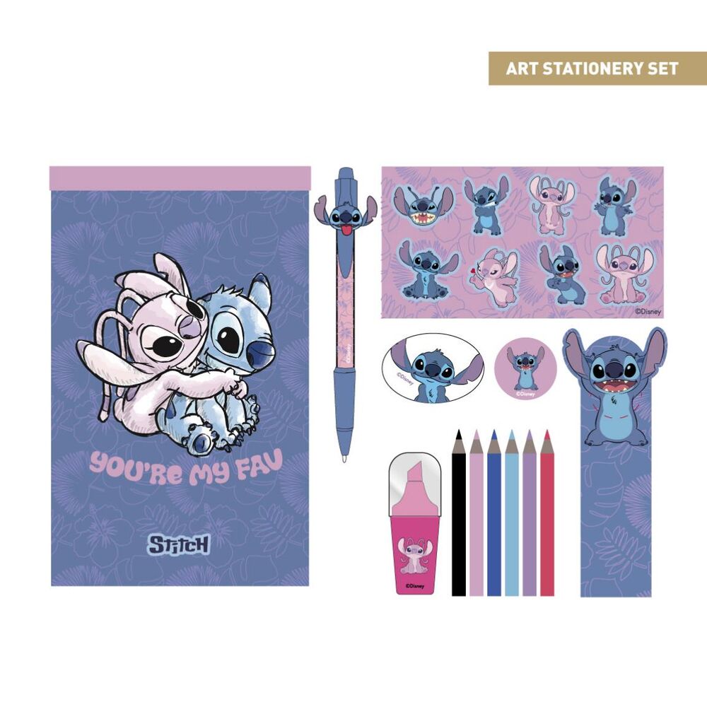 Set de papelería artística Stitch Disney con libreta, lápices y accesorios - 5