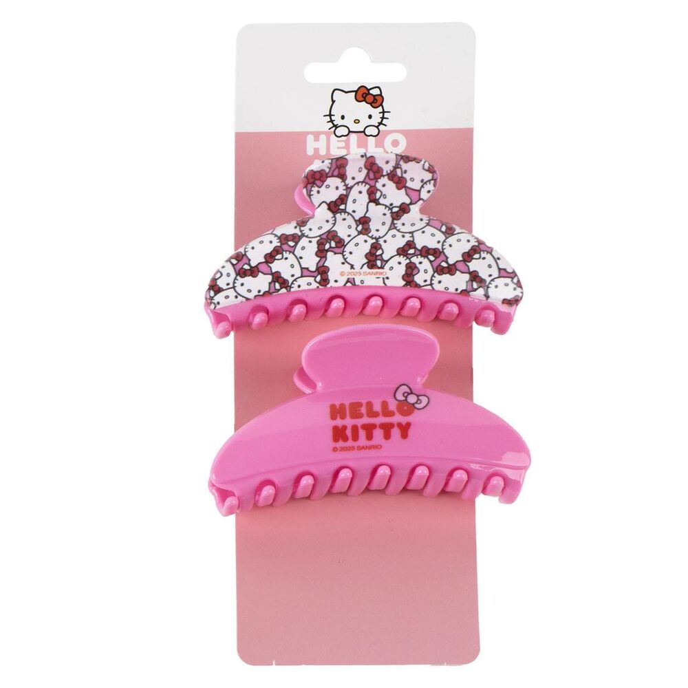 Pack de dos pinzas de pelo rosas de Hello Kitty