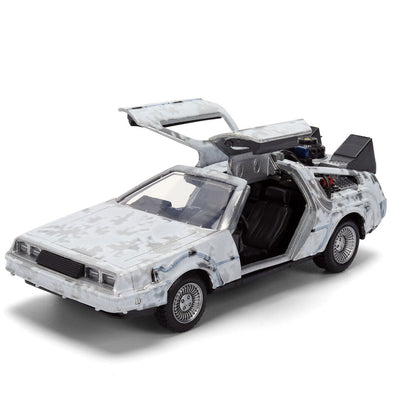 Réplica DeLorean Time Machine 1:32 con efecto hielo y caja de coleccionista - 2