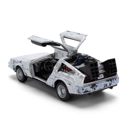 Réplica DeLorean Time Machine 1:32 con efecto hielo y caja de coleccionista - 4