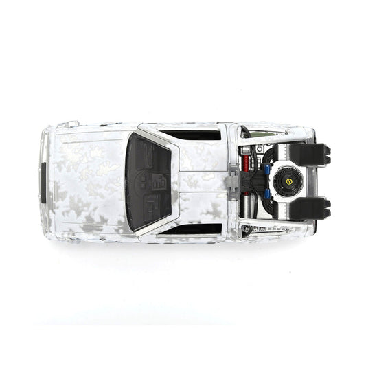 Réplica DeLorean Time Machine 1:32 con efecto hielo y caja de coleccionista - 5