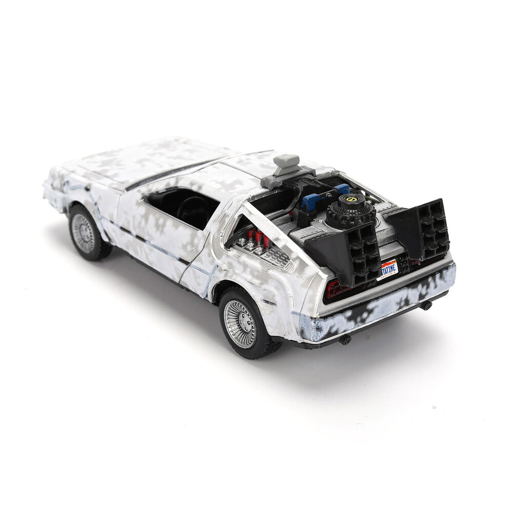 Réplica DeLorean Time Machine 1:32 con efecto hielo y caja de coleccionista - 6