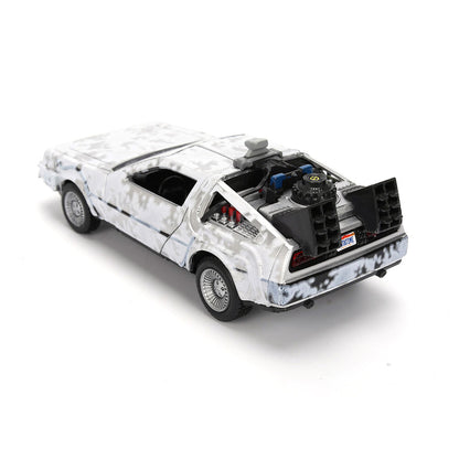 Réplica DeLorean Time Machine 1:32 con efecto hielo y caja de coleccionista - 6