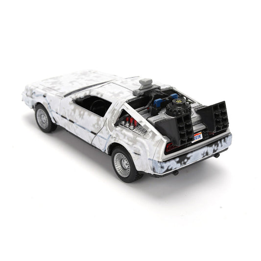 Réplica DeLorean Time Machine 1:32 con efecto hielo y caja de coleccionista - 6