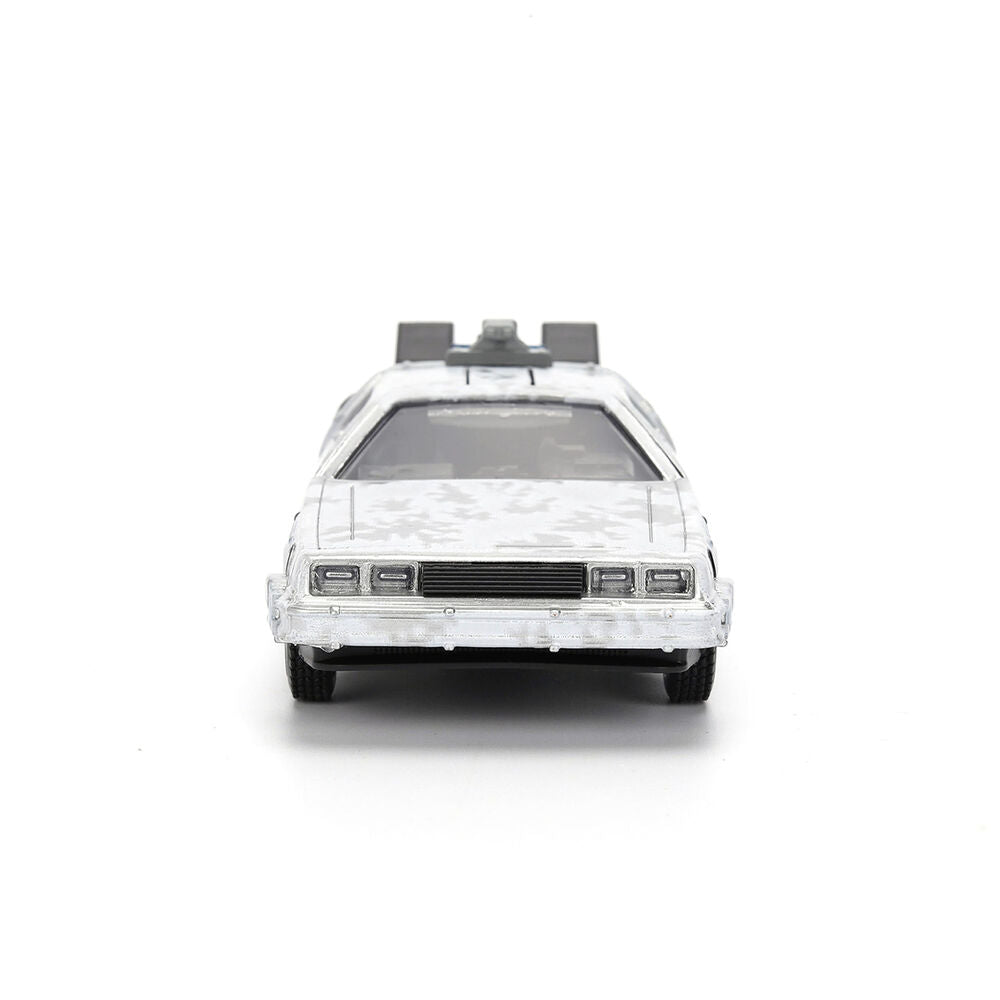 Réplica DeLorean Time Machine 1:32 con efecto hielo y caja de coleccionista - 8