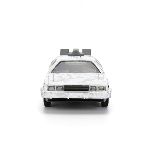 Réplica DeLorean Time Machine 1:32 con efecto hielo y caja de coleccionista - 8