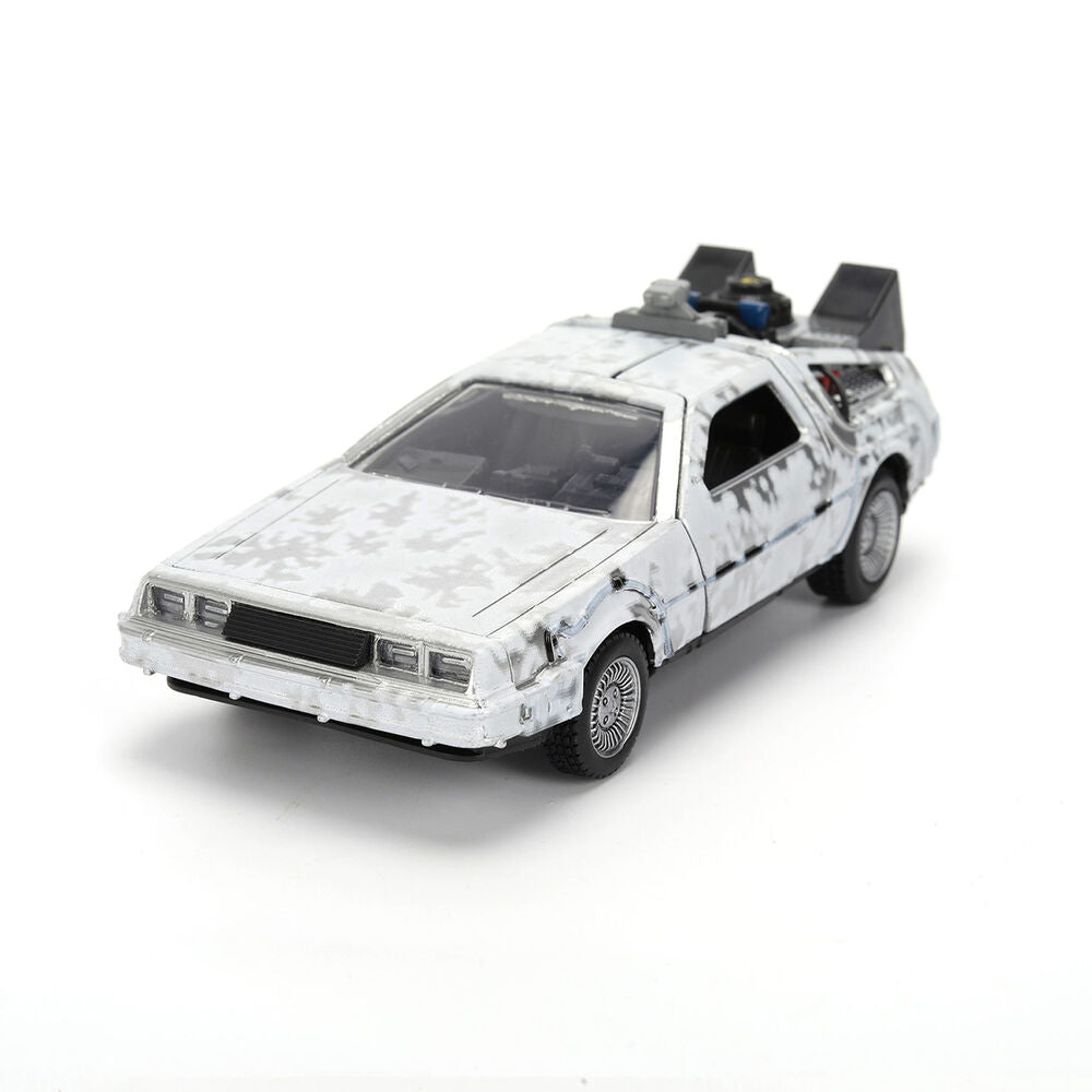 Réplica DeLorean Time Machine 1:32 con efecto hielo y caja de coleccionista - 9