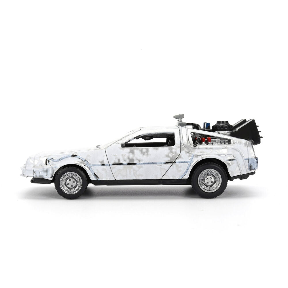 Réplica DeLorean Time Machine 1:32 con efecto hielo y caja de coleccionista - 10