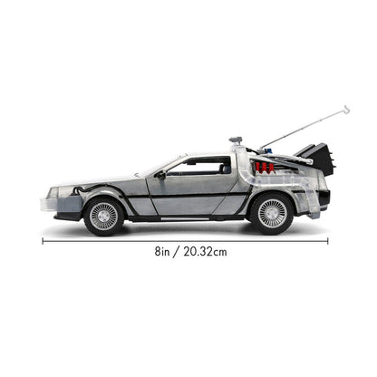Réplica plateada del DeLorean de Regreso al Futuro con caja de coleccionista - 3