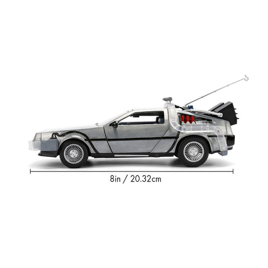 Réplica plateada del DeLorean de Regreso al Futuro con caja de coleccionista - 3