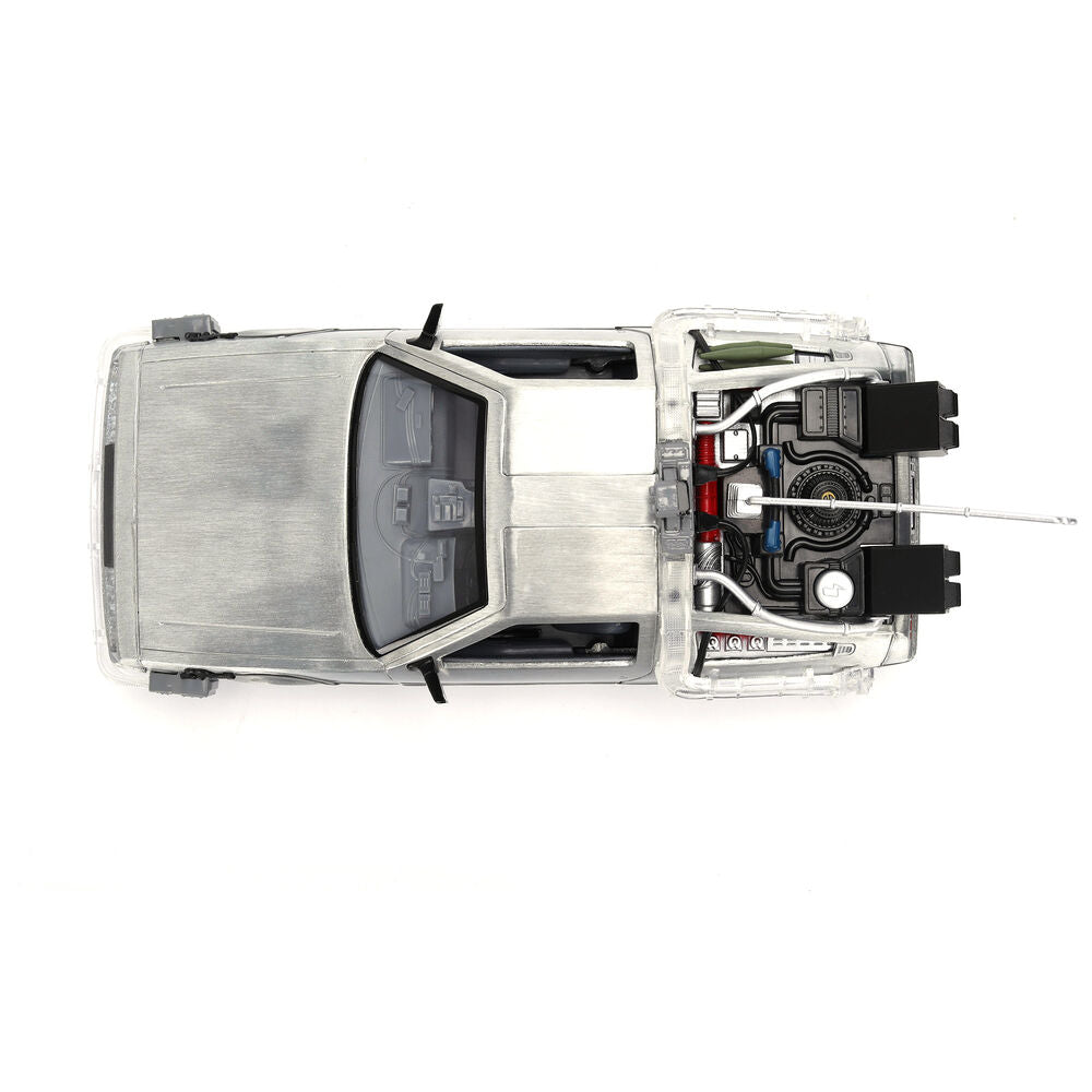 Réplica plateada del DeLorean de Regreso al Futuro con caja de coleccionista - 5