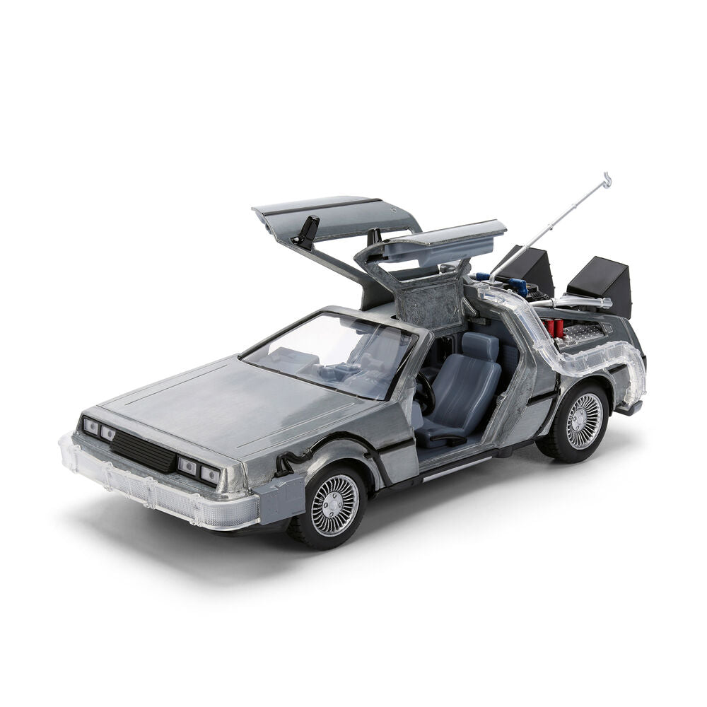 Réplica plateada del DeLorean de Regreso al Futuro con caja de coleccionista - 6