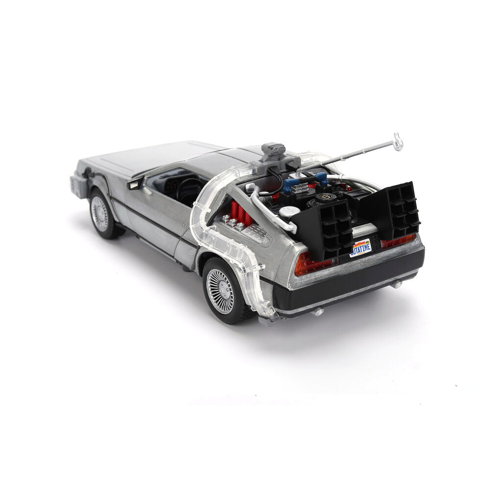 Réplica plateada del DeLorean de Regreso al Futuro con caja de coleccionista - 9
