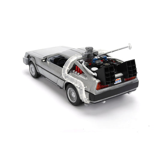 Réplica plateada del DeLorean de Regreso al Futuro con caja de coleccionista - 9