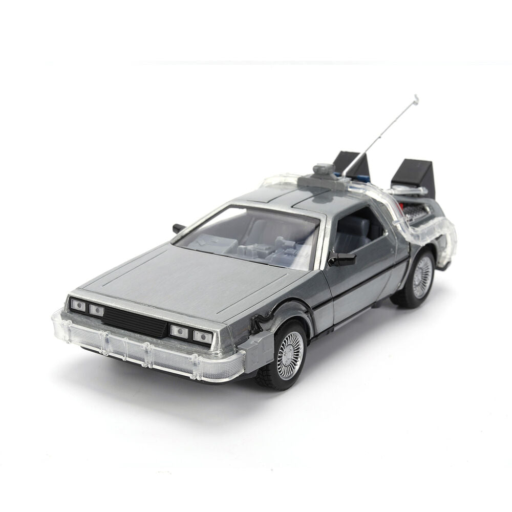 Réplica plateada del DeLorean de Regreso al Futuro con caja de coleccionista - 10