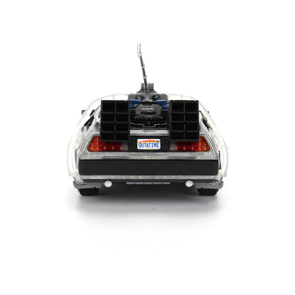 Réplica plateada del DeLorean de Regreso al Futuro con caja de coleccionista - 11