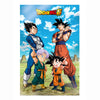 Poster 3D de Dragon Ball Super con Goku, Vegeta, Trunks y Goten