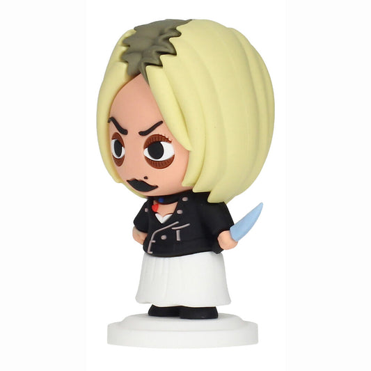 Figura Pokis de Tiffany de Chucky con cuchillo azul sobre base circular - 2
