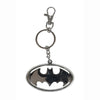 Llavero metálico con logo negro de Batman y mosquetón