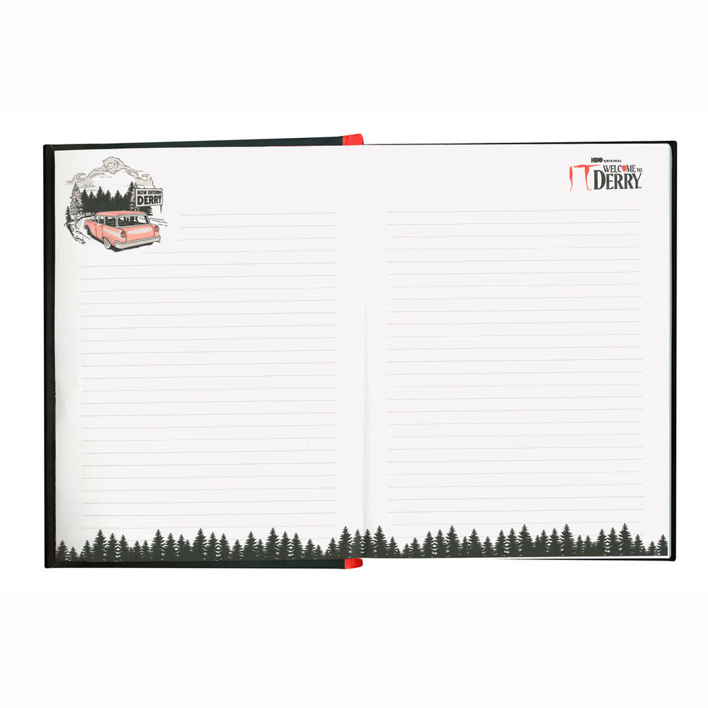 Cuaderno negro de IT Bienvenidos a Derry con ojos anaranjados y lomo rojo - 2
