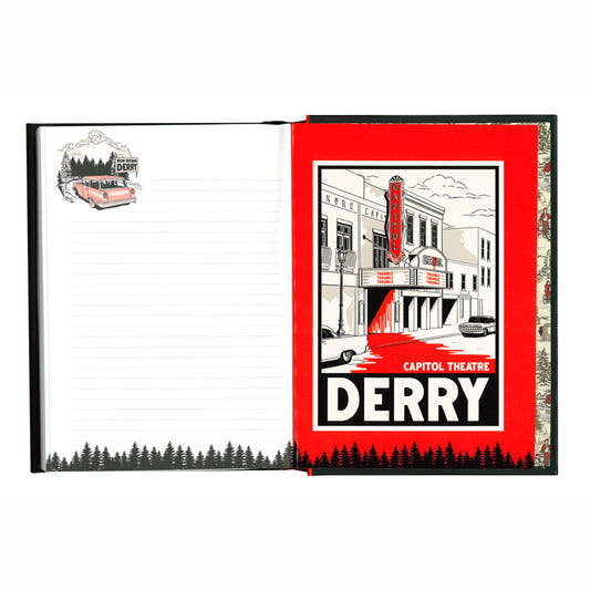 Cuaderno negro de IT Bienvenidos a Derry con ojos anaranjados y lomo rojo - 3