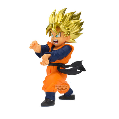 Figura de Son Goten Super Saiyan de Dragon Ball Super en pose de combate