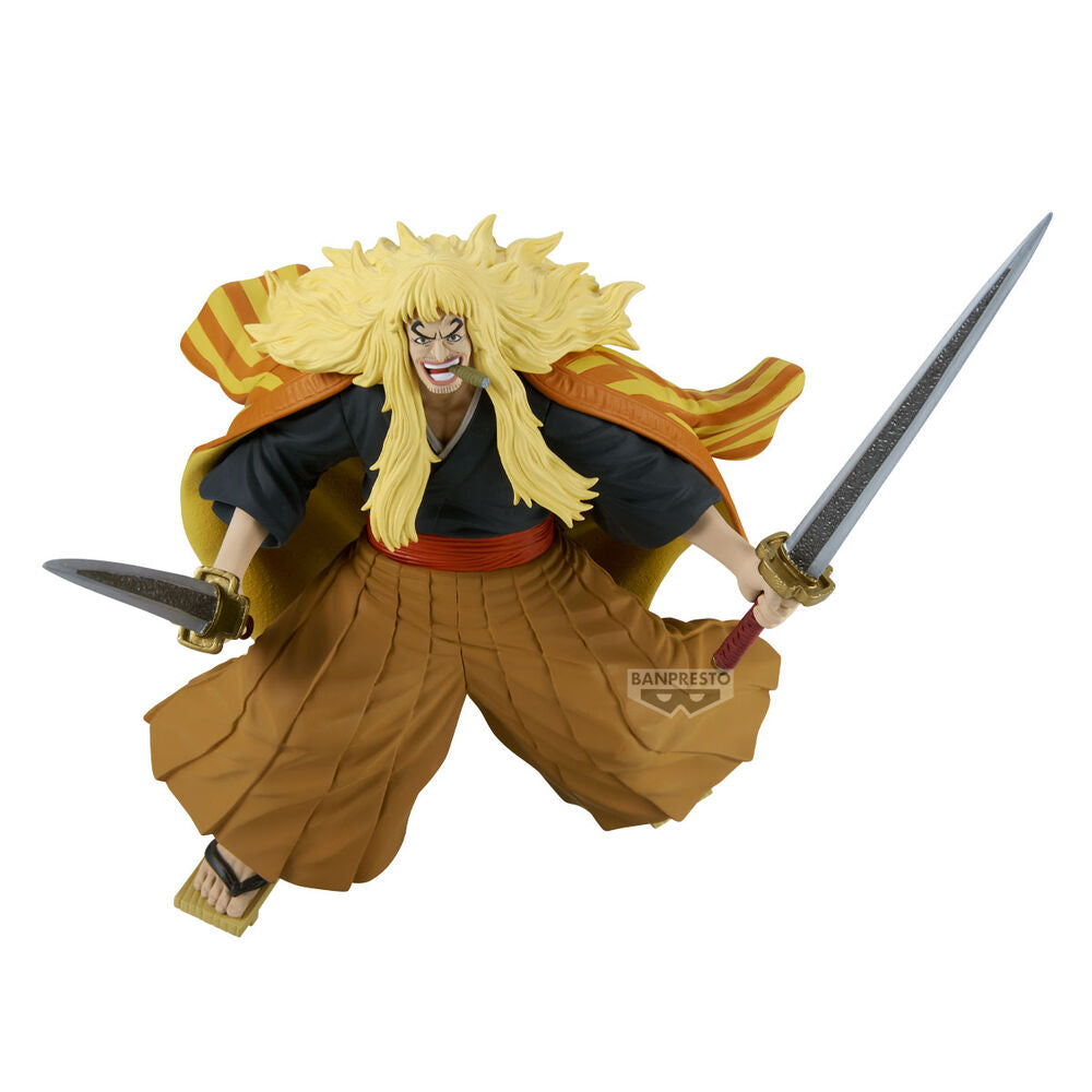 Figura de Shiki El León Dorado de One Piece con dos espadas