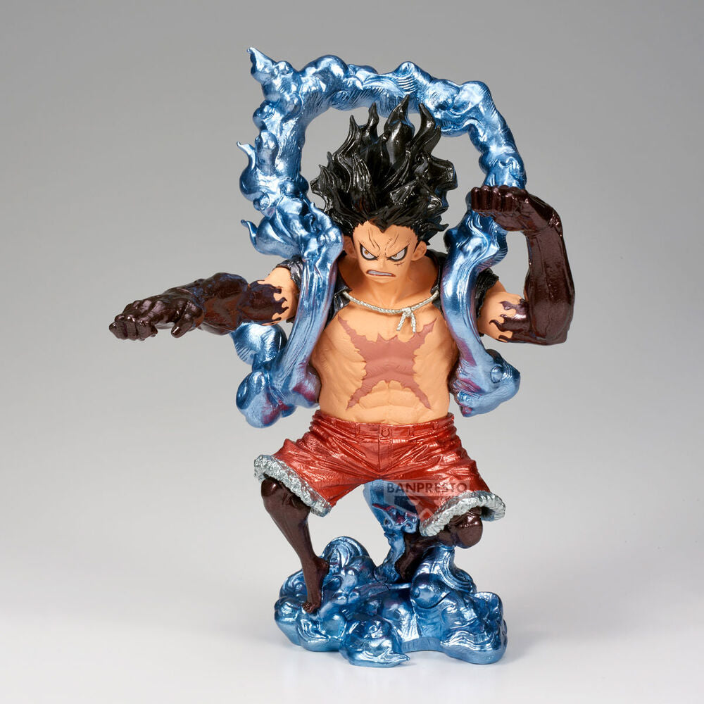 Figura de Monkey D. Luffy Gear 4 Snakeman de One Piece con efecto azul - 3
