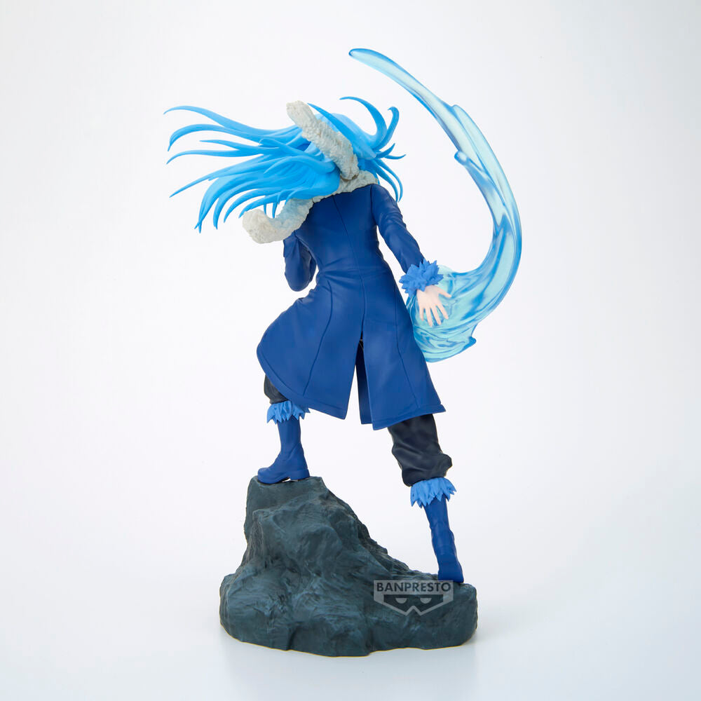 Figura de Rimuru Tempest con efecto azul translúcido y base rocosa - 5