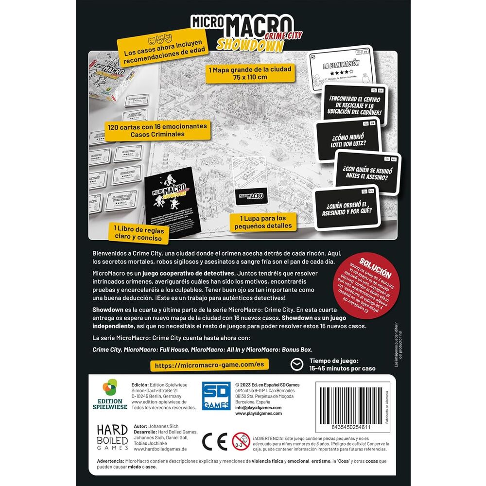Caja del juego de mesa Micro Macro Crime City Showdown en español - 2