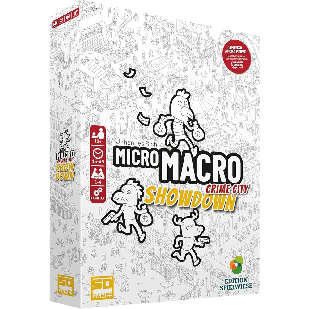 Caja del juego de mesa Micro Macro Crime City Showdown en español